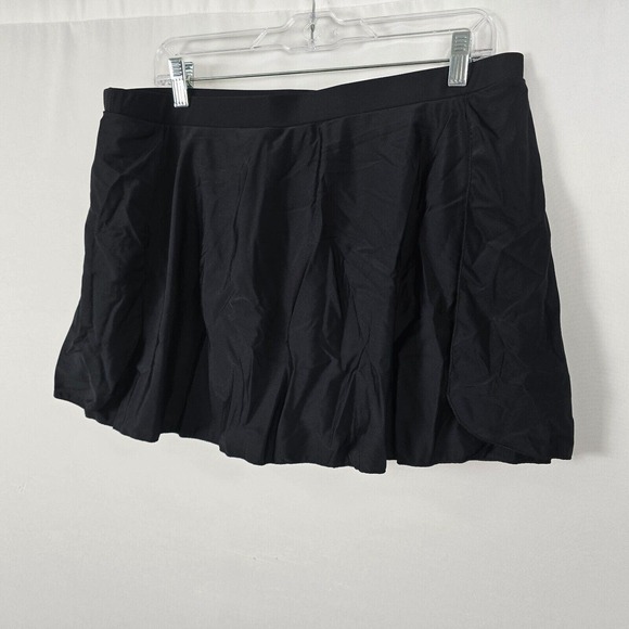 NWT Bloomchic Swim Skirt Skorts High Waist Split Hem Black Plus Size 2X - Picture 8 of 9